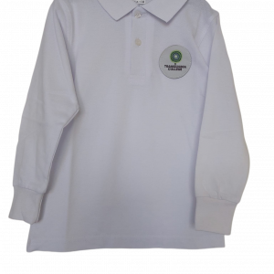 White T-shirt with collar- long sleeves - PRIMARY - Transylvania College